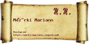 Márki Mariann névjegykártya