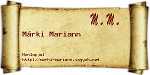 Márki Mariann névjegykártya
