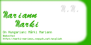 mariann marki business card